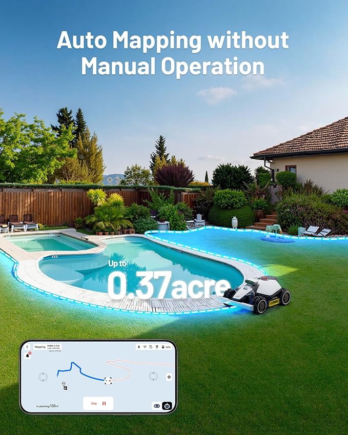 LUBA mini AWD 1500H Robot Lawn Mower with 4G for 0.37 Acre, All-Wheel-Drive for 80% Slope, No Perimeter Wire, UltraSense AI Vision+RTK Auto-Mapping, Cutting Height 2.2"-4.0"