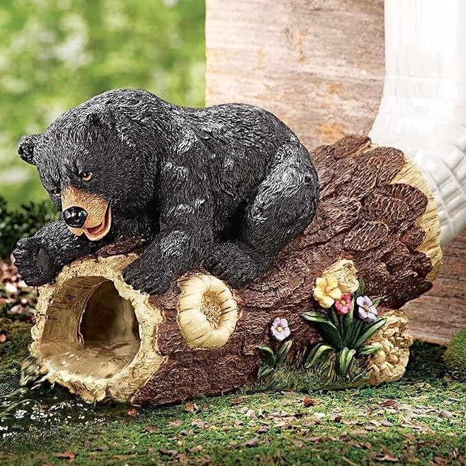 Bear Decorative Gutter Downspout Extension, Resin Sculpture, 9.8x3.9x6.9 inches, Handmade, All Seasons, Outdoor Statue