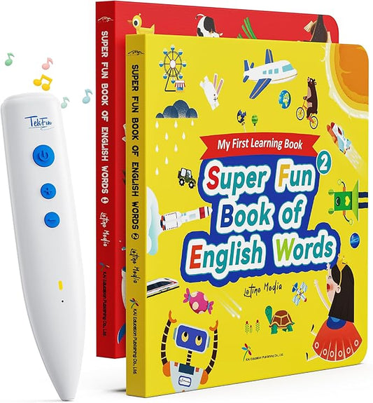 Talking Pen Books Sets, Engaging Electronic Learning Toys with Interactive Audio Sound Books, Toddler Educational Birthday Gifts, Autism Sensory Games for Ages 1 2 3 4