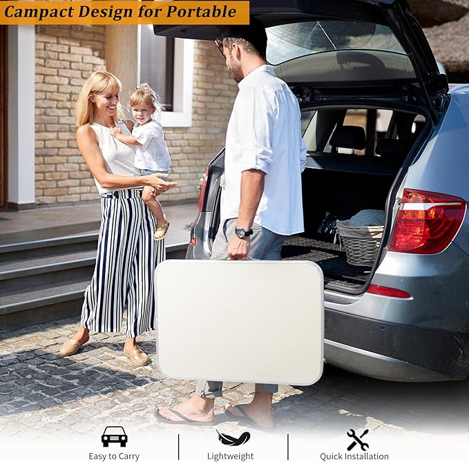 Outvita 2.3ft Portable Folding Camping Table, Outdoor Waterproof Picnic Table, Aluminum Lightweight Suitcase Foldable Table for Picnic BBQ Beach Dining