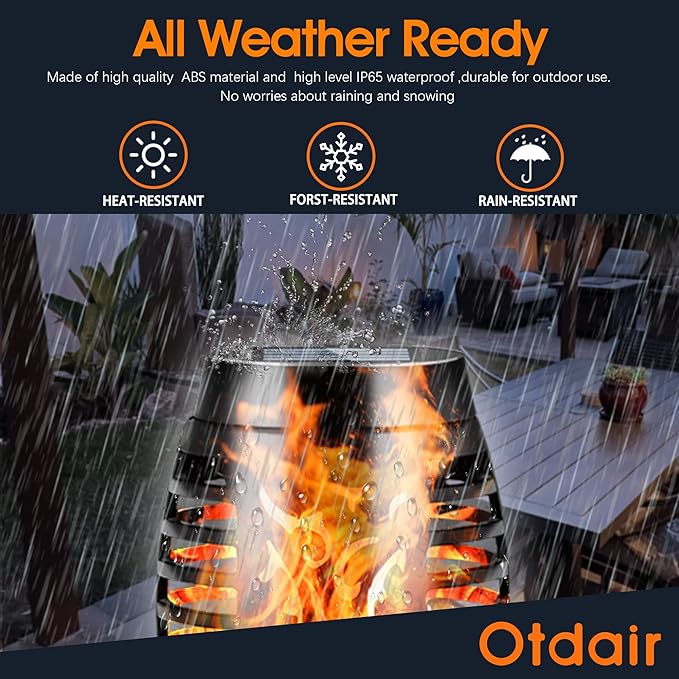 Otdair Solar Outdoor Lights, 12 Pack 12LED Solar Tiki Torches with Flickering Flame, IP65 Waterproof Mini Solar Torch Lights Auto On/Off for Garden, Patio, Yard, Pathway