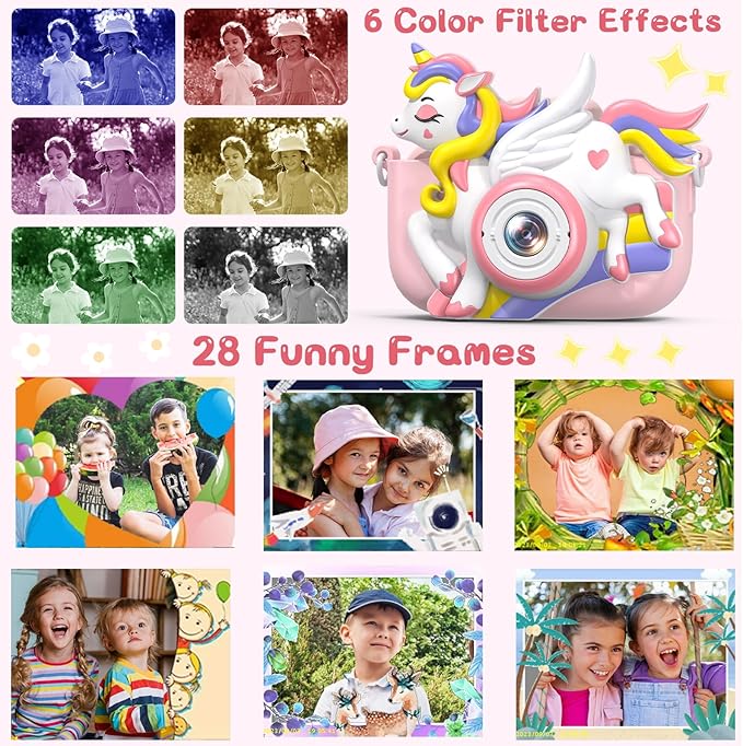 Kids Camera Toys for Girls Boys 3-12 | Toddler Camera Ideal Kids Digital Selfie Video Camera | Birthday Easter Gift for 4 5 6 7 8 9 Year Old Girls Boys | Fun Toy for Ages 3-8