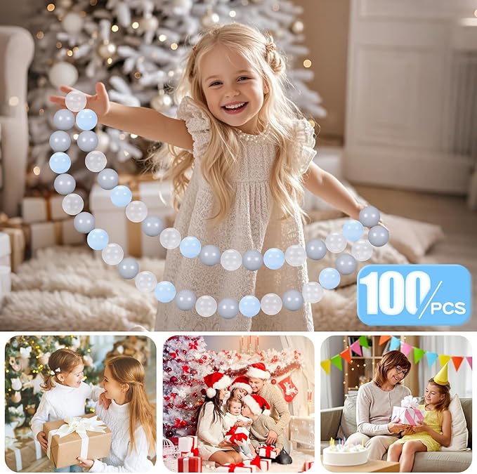 GOGOSO 100 Pieces Ball Pits Balls - 2.2 inch Pearl Pink Plasticballs for Children Toddlers Plastic Oceanball Swim Toys Bals for Kids Playhouse Pool