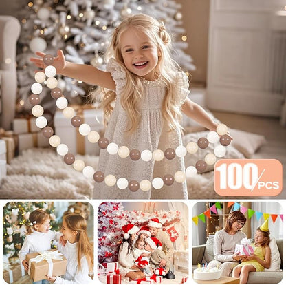 GOGOSO Ball Pit Balls for Toddlers Phthalate-Free BPA-Free Non-Toxic Crush Proof Soft Plastic Play Balls Baby Kids Shape Tent Pool Playhouse Playpen Party Decor,Coffee Brown Beige,100PCS