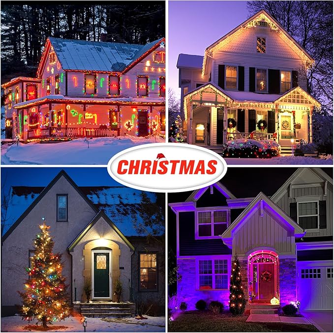 VOLISUN Halloween Landscape Color Changing Spotlights RGB with Transformer 7 Multicolored Hallween Outdoor Uplights Waterproof IP65 for Patio Gate Walkway Pool Garden Yard Driveway 4Pack