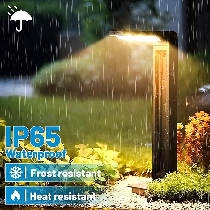 Sunvivo Solar Pathway Lights,2 Modes(Cool White or Warm White),Bright Solar Path Lights Outdoor Waterproof,Perfect Elegant Guide Light or Deco for Yard,Garden,Lawn,Sideway,Driveway,Walkway (2Pack)