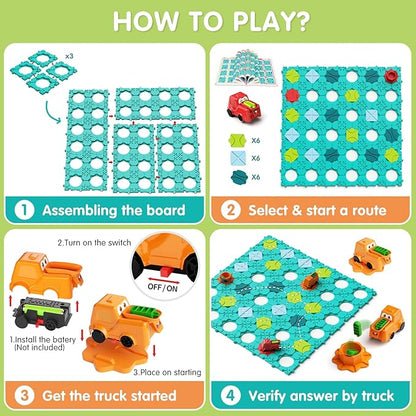 Logic Road Builder Kids Toys, Large Puzzle STEM Board Games for 4 5 6 7 Year Old Boys Girls, Educational Montessori Brain Teasers Puzzles Birthday Gifts Toys for Ages 4-8 Year Old