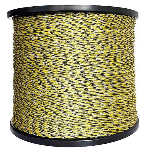 Upgraded Electric Fence Polywire 3366 Feet 1026 Meters, 6 Stainless Steel Strands for Reliable Conductivity and Rust Resistance, Portable Electric Fencing,UV, Rust Resistant