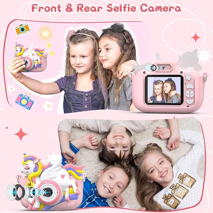 Kids Camera Toys for Girls Boys 3-12 | Toddler Camera Ideal Kids Digital Selfie Video Camera | Birthday Easter Gift for 4 5 6 7 8 9 Year Old Girls Boys | Fun Toy for Ages 3-8