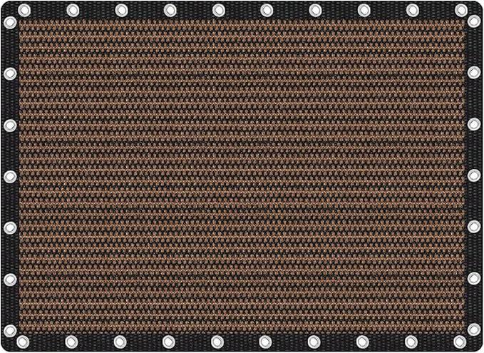 VICLLAX Shade Fabric Sun Shade Cloth Privacy Screen with Grommets for Patio Garden Pergola Cover Canopy 10x14 FT, Mocha