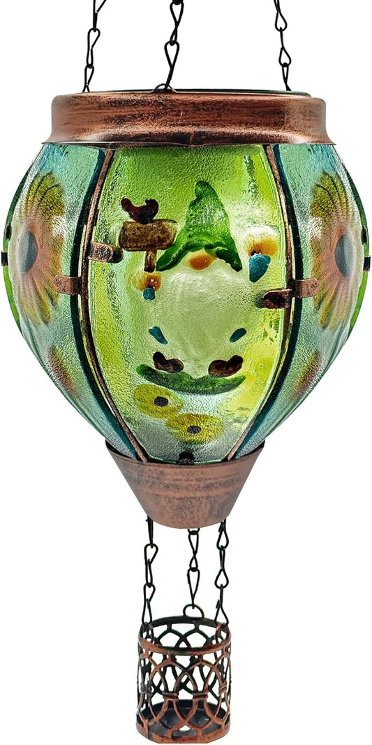Solar Hot Air Balloon Lantern with Flame, Solar Hot Air Balloon Waterproof Lantern for Garden Farmhouse Decoration (GardenGnome)