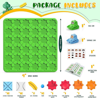 STEM Logic Road Builder Toys: Board Games Toys for 5 Year Old Kids Montessori Brain Teaser Puzzles Educational Learning Activities Toy for Kid Ages 3 4 6-8 12 Boys Girls Gifts (Green, 50PCS)