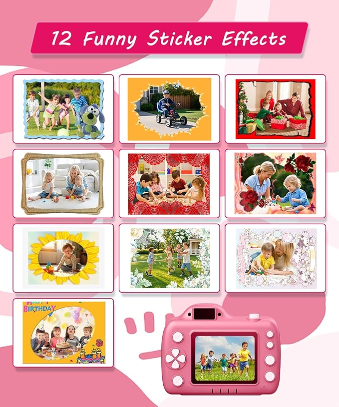 Kids Camera Toys for 5-12 Year Old Girls Boys,1080P Kids Digital Camera with Projector, Digital Video Camera with Music Download for Girls and Boys,Best Chritmas Birthday Festival Gift for Kid (Pink)