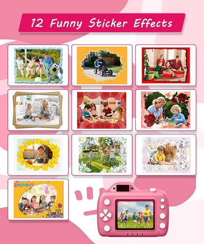 Kids Camera Toys for 5-12 Year Old Girls Boys,1080P Kids Digital Camera with Projector, Digital Video Camera with Music Download for Girls and Boys,Best Chritmas Birthday Festival Gift for Kid (Pink)