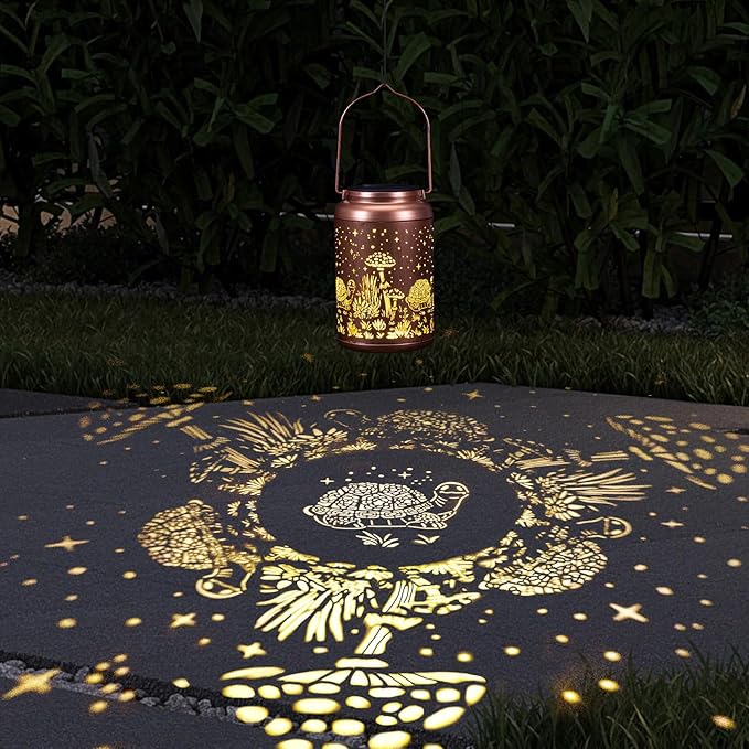 Turtle Solar Lanterns Outdoor Waterproof - Birthday Gifts for Women, Men, Mom, Mothers Day Gifts, Tortoise Solar Lights Outdoor Hanging Garden Decor for Outside, Patio, Outdoor, Yard, Lawn, Balcony