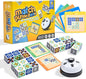 Wooden Matching Game Puzzle Games, Pattern Block Match Puzzles Building Cubes with Bell for Kids and Adults Toys Board Games for Family Night
