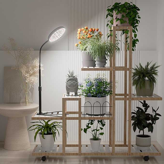 Super-Bright Grow Light 100W, 6000K 216LEDs White Full Spectrum Plant Growing Lamp for Home Office Indoor Plants,Adjustable Height & Auto Timer 4 8 12Hrs, 12V 3A High Power Output for Faster Growth