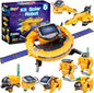 6-in-1 Solar Robot Toys for Ages 8 9 10 11 12 Year Old Boys Girls, STEM Science Kits for Kids Age 8-12, Building Experiments Robotics Kit STEM Projects for Kid Christmas Birthday Gifts (Yellow)