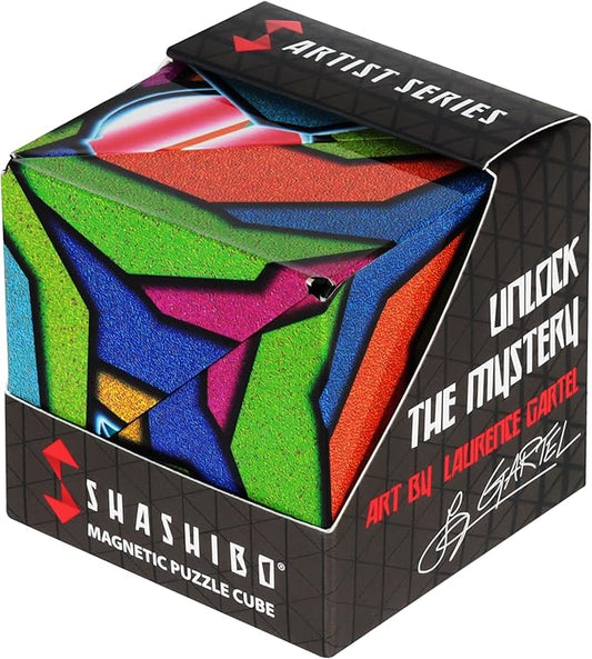 SHASHIBO Shape Shifting Box - Award-Winning Fidget Toy w/ 36 Rare Earth Magnets - Fidget Cube Transforms Into Over 70 Shapes, Sensory Toy Gift for Kids, Teens, and Adults (Stained Glass)