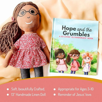 Elly & Grace Bible Stories for Kids, So Loved Collection: Book and Doll Set Teaching Christian Toddlers Faith Lessons, Great Baby Baptism Gifts for Girls (Hope Doll)