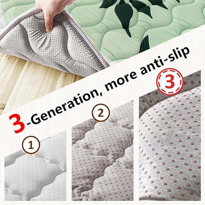 Baby Play Mat, 50x50 Playpen Mat, Thick Soft Foam Playmats for Baby, Foldable and Washable Crawling Mat for Floor(Green Leaf)