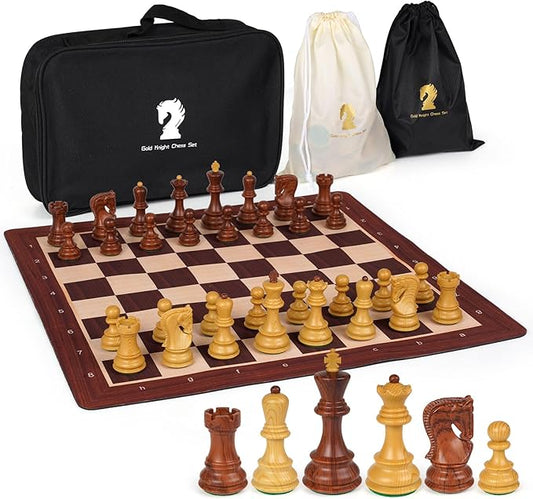 20'' Tournament Chess Set Foldable Silicone Chess Board Game Chess Pieces 3.8'' King Height Portable Travel Roll up Chess Game Set for Adults and Kids with Storage Bag Family Board Game