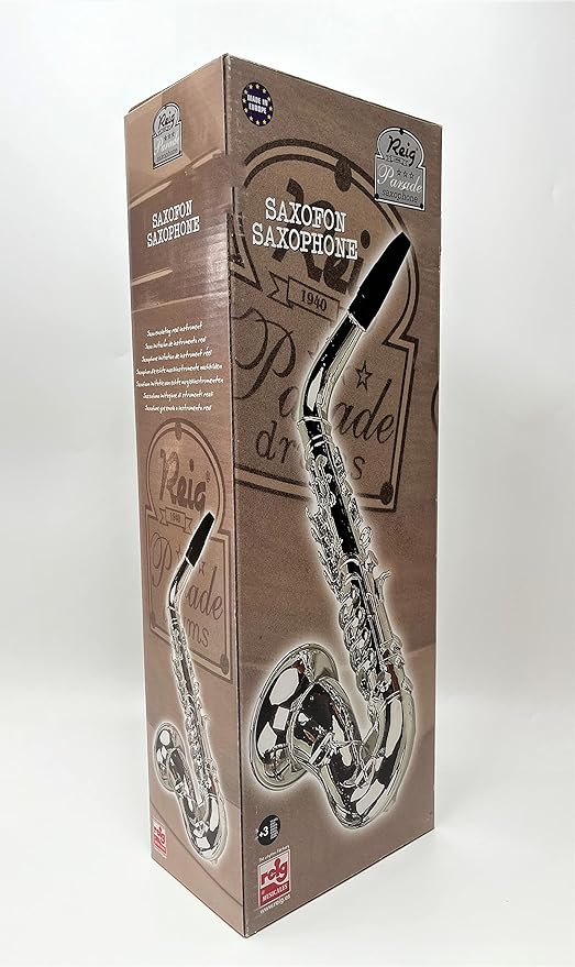 My First Toy Saxafone for Kids in Silver Finish with Standard Keys is a Great Learning Kid Toy Instrument and Teaching Tool for Children Ages 3+ BPA Free.