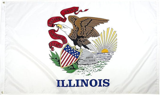FlagSource Illinois Nylon State Flag, Made in the USA, 4x6'