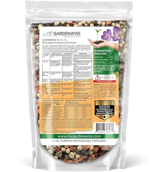 16-16-16 All Purpose Professional Fertilizer - Lawn & Flower & Tree & Shrub & Vegetable Garden Fertilizer (5 QUARTS)