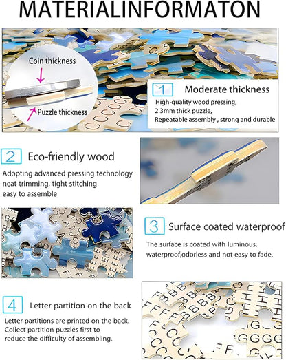 Sea Monster Titan Cat. 500 Pieces.Adult Wooden Puzzles, Adolescent Intellectual Challenges, Stress Relieving Puzzles, Relaxing Family Activities, Decorations Size: 20.5x15 in