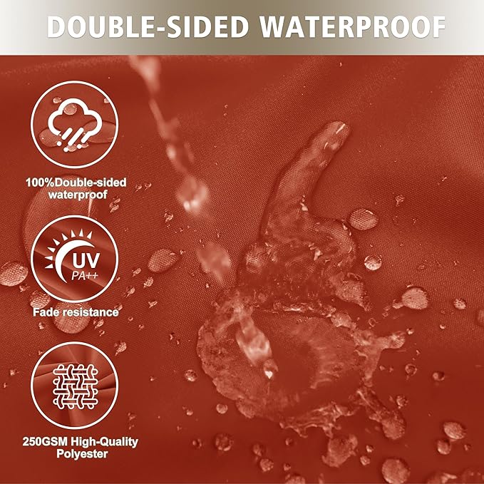 24x24 Inch Outdoor Cushions for Patio Furniture Set of 2, Waterproof Outdoor Chair Cushions w/Fade-Resistant, Removable & Machine-Washable Covers, Deep Seat Sofa/Couch Pad Replacement, Rust