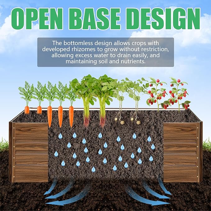 SnugNiture Galvanized Raised Garden Bed 4x4x2FT Outdoor Large Metal Planter Box Steel Kit for Planting Vegetables, Flowers