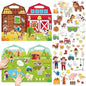 3D Farm Animals Puffy Sticker Book for Kids Window Thick Gel Clings Decals Stickers 100 Pcs Removable and Reusable Toys Gifts for Toddlers Home Car Classroom Nursery Farm Party Supplies Decorations