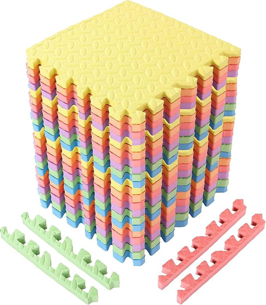 20 Tiles 12x12x1 Inch EVA Thick Interlocking Foam Floor Tiles Puzzle Exercise Mat Foam Mats for Pets Boys Girls Classroom Nursery Gym(Colorful)