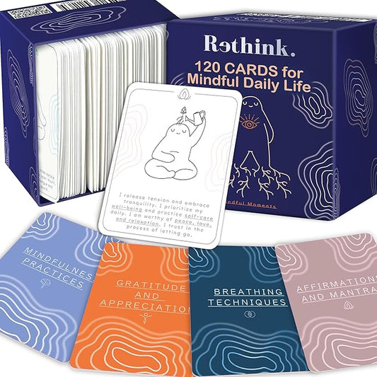 QUOKKA Meditation Cards - 120 Cards for Adults - Anxiety Relief Items Affirmation Cards for Mental Health - Calming Self Care for Women - Perfect Mindfulness Gift for Adult