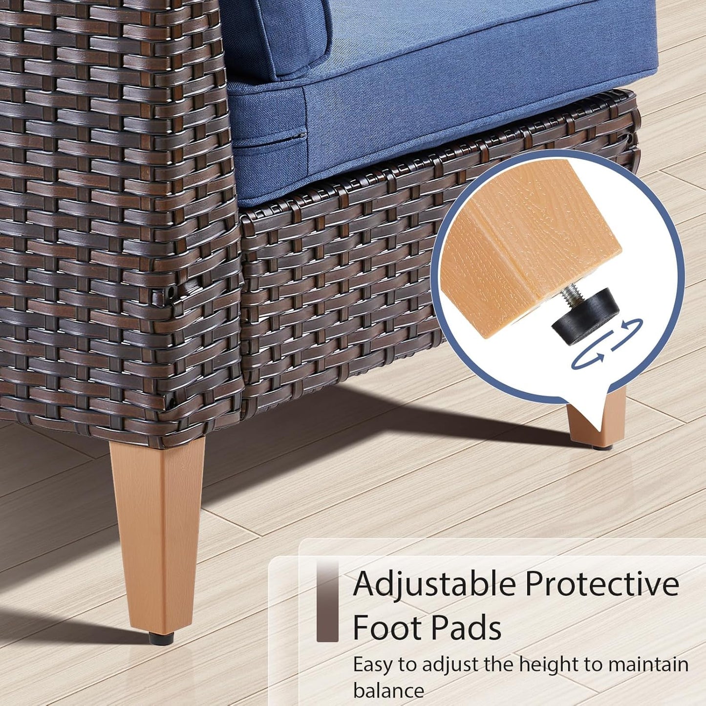 HUMMUH Patio Furniture Set with Fire Pit,Outdoor Modular Sectional Couch Loveseat Chairs with Table,All Weather PE Wicker Patio Conversation Sets for Deck Porch Backyard