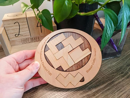 Difficult Puzzle for Adults - The Cracked Egg - 7 Piece Wood Brain Teaser Made in The USA from Creative Crafthouse