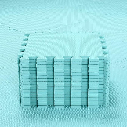 qqpp EVA Rubber 18 Tiles Interlocking Puzzle Foam Floor Mats - Baby Play Mat for Playing | Exercise Mat for Home Workout. Green. QC-Hb18N