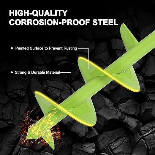 TCBWFY 2 Pack Garden Auger Drill Bit for Planting,3.5"x16" & 1.6"x16.5" Rapid Planter Bulb&Bedding Plant Auger,Earth Drill for 3/8" Hex Drive,Fence Post,Umbrella Hole Digger