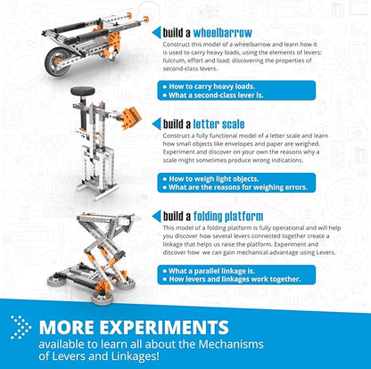 Engino STEM Toys, 16 Models in 1, Mechanics Levers & Linkages, Construction Toys for Kids 9+, Educational Kit, Gift for Boys & Girls, Fun Kids Activities, Engineering Kit