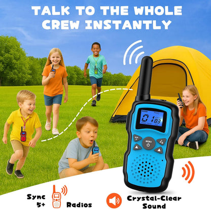 Wishouse Walkie Talkies for Kids Rechargeable Long Range,4 5 6 7 8 Year Old Boy Girl Birthday Gift,Camping Games Cool Toys Ideas for Children with 6000mAh Batteries,Flashlight,Lanyard,2 Pack Green