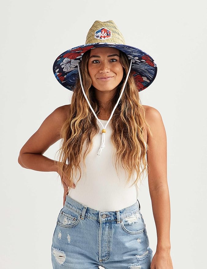 Straw Hat for Men & Women | Lifeguard Hat, Beach Hat & Sun Hat | UPF 50+ Wide Brim for Sun Protection | One Size | Hemlock