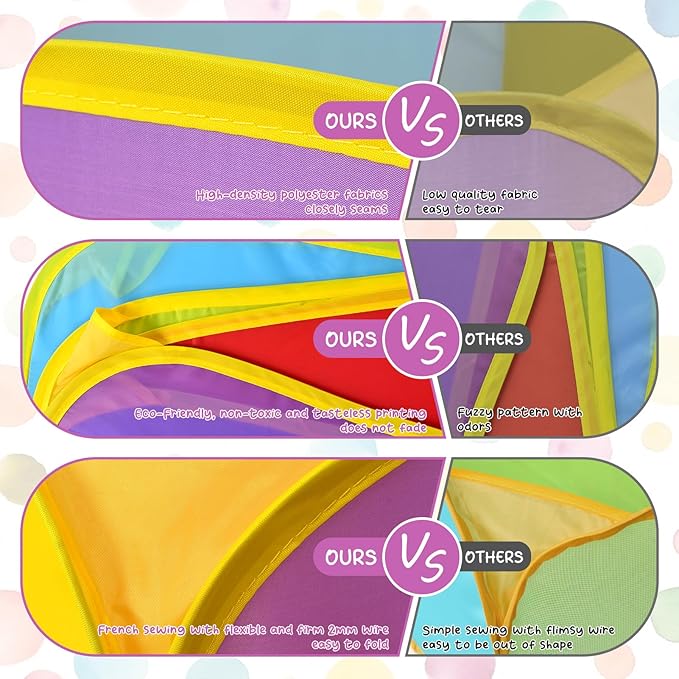 Eocolz Kids Ball Pit Large Pop Up Childrens Ball Pits Tent for Toddlers Playhouse Baby Crawl Playpen with Basketball Hoop and Zipper Storage Bag, Balls Not Included (1M Multicolor)