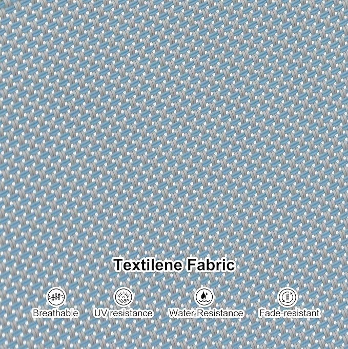 PURPLE LEAF Lounge Chair Outdoor Set of 4 White Aluminum Lounge Chairs with Wheels and Table Outdoor Chaise Lounge for Patio Pool Yard, Steel Blue