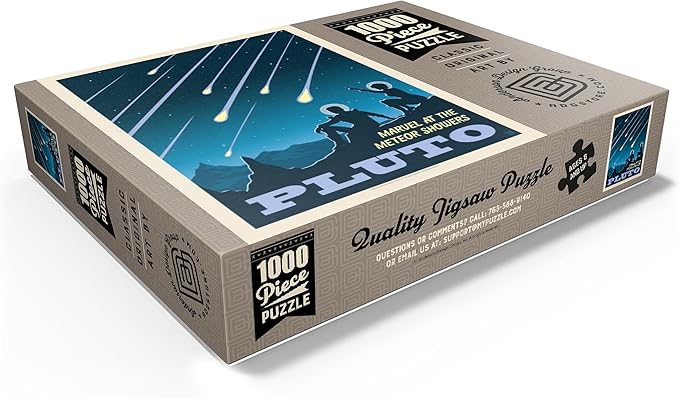 MyPuzzle Pluto: Meteor Showers, Vintage Poster - Premium 1000 Piece Jigsaw Puzzle for Adults