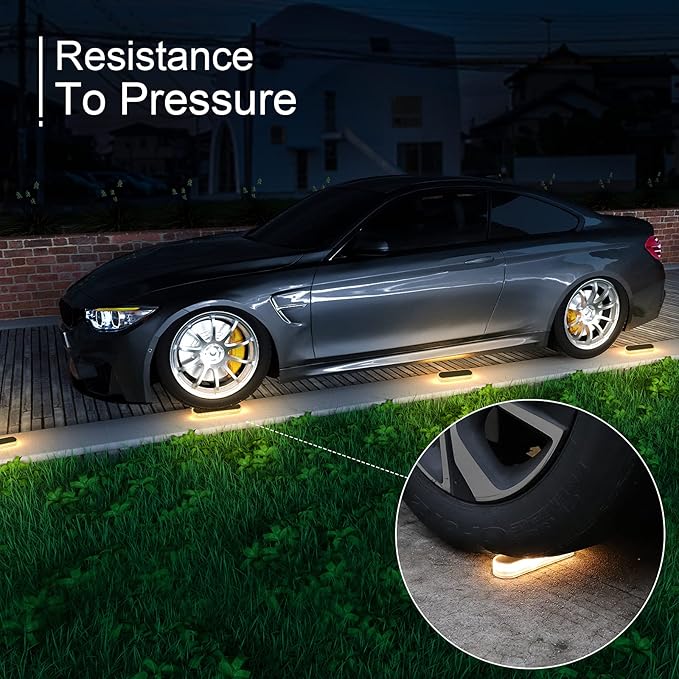 WILLED Solar Step Lights for Outside,4 Pack Warm White Solar Deck Lights Waterproof, Big Solar Charging Panel,Outdoor Solar Powered Lights for Steps,Stair,Dock,Driveway,Walkway,Sidewalk,Garden