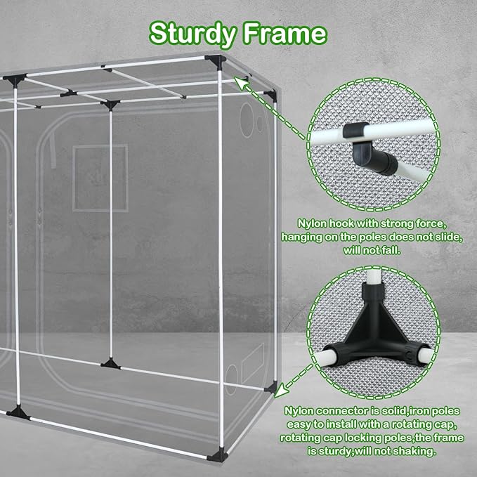 Grow Tents 96"x48"x78" High Reflective Grow Tent Indoor Grow Room for Planting Fruit Flower Veg with Removable Water-Proof Floor Tray 8x4