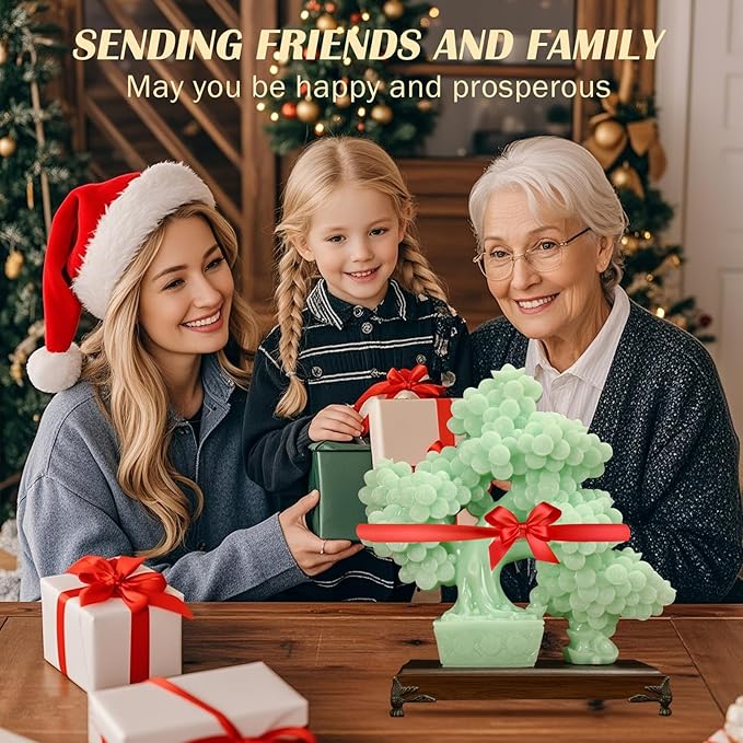 Top Resin Money Tree, Artificial Bonsai Tree, Handcrafted, Premium Quality, Feng Shui Gift for Abundance Luck and Success (Green)