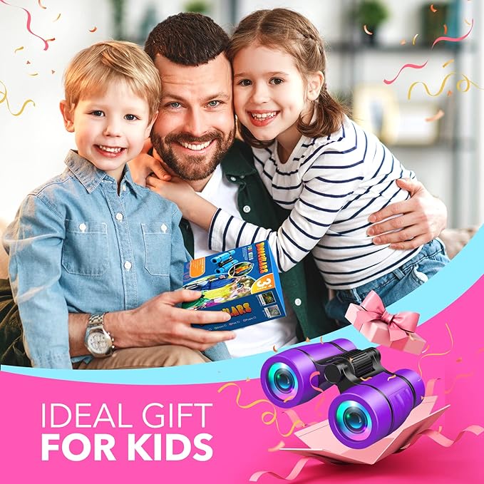 Girls Toys Age 3-7: LET'S GO! Compact Bird Watching Binoculars for Kids Ages 3 4 5 6 7 Year Old Girl Boy Gifts Idea Outside Travel Educational Toy for Kid Preschool Toddler Stocking Stuffers