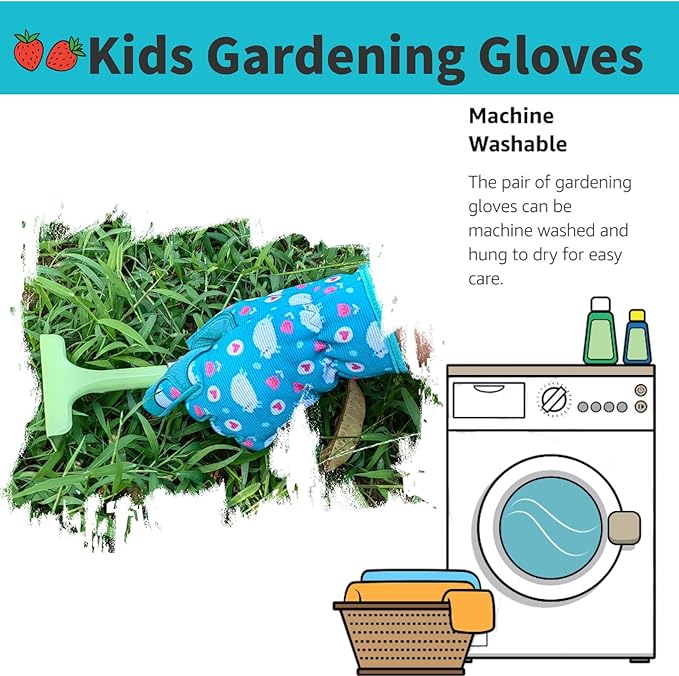 Kids Gardening and Garden Gloves for Toddler,Children's Yard Work Glove,Gift,Cute Pattern,Age3-8